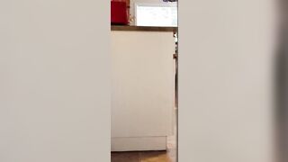 Spying turned on pussy with mouth watching porn and masturbating under table