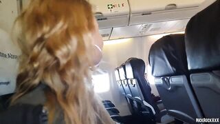 PUBLIC AIRPLANE Hand Job and Oral Sex - Bella Mur