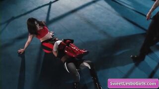 Sensual huge tit lesbo wrestlers Ariel X, Sinn Sage making out