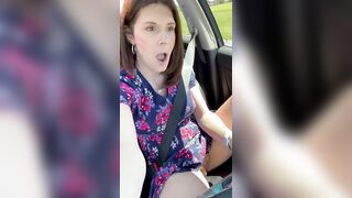 Spreading Legs & Showing off Vagina while Driving