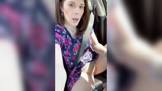 Spreading Legs & Showing off Vagina while Driving