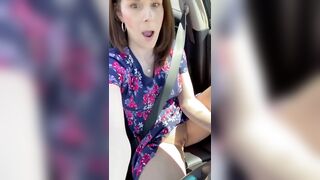 Spreading Legs & Showing off Vagina while Driving