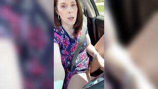 Spreading Legs & Showing off Vagina while Driving