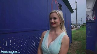 Outside Agent Huge Boobs Blonde Lily Joy Nailed behind Train Station
