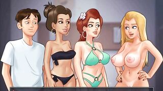 SummerTimeSaga-Turned On Milfs Beach Party Three-Way