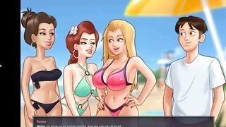 SummerTimeSaga-Turned On Milfs Beach Party Three-Way