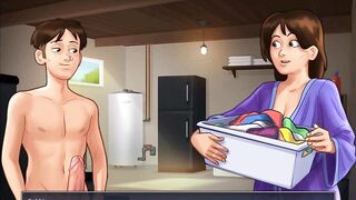 SummerTimeSaga-Debbie Dark Haired cougar Laundry Sex
