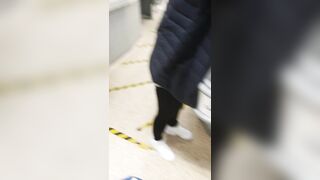 Step Cougar doesn't Wear Lingerie under Pants inside Supermarket (step Son Fucking