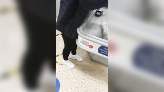Step Cougar doesn't Wear Lingerie under Pants inside Supermarket (step Son Fucking