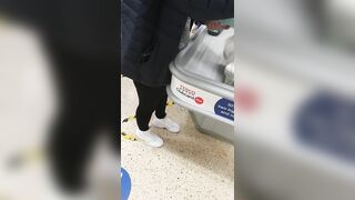 Step Cougar doesn't Wear Lingerie under Pants inside Supermarket (step Son Fucking