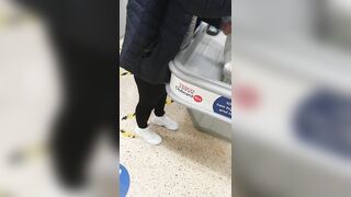 Step Cougar doesn't Wear Lingerie under Pants inside Supermarket (step Son Fucking