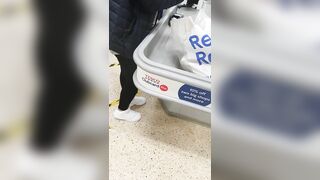 Step Cougar doesn't Wear Lingerie under Pants inside Supermarket (step Son Fucking