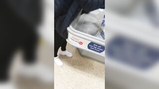 Step Cougar doesn't Wear Lingerie under Pants inside Supermarket (step Son Fucking