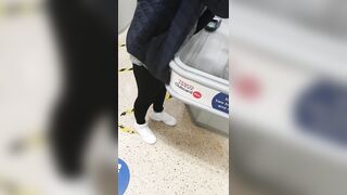 Step Cougar doesn't Wear Lingerie under Pants inside Supermarket (step Son Fucking