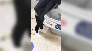 Step Cougar doesn't Wear Lingerie under Pants inside Supermarket (step Son Fucking
