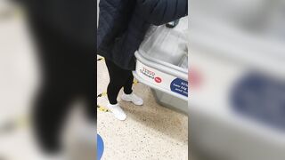 Step Cougar doesn't Wear Lingerie under Pants inside Supermarket (step Son Fucking