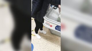 Step Cougar doesn't Wear Lingerie under Pants inside Supermarket (step Son Fucking