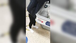 Step Cougar doesn't Wear Lingerie under Pants inside Supermarket (step Son Fucking
