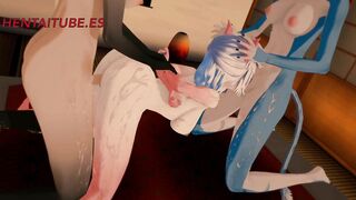 Furry Yiff Futanari Cartoon - 3 Way Futanari with bj and