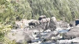 Naked Outside Outdoors Footplay and Fucking. Spectators and Kayakers Watching