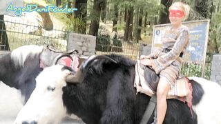 Angel Fowler having Fun Sitting on Yak