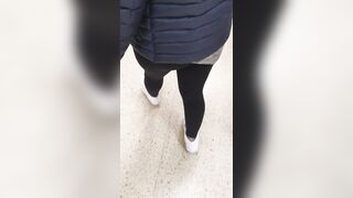 Step Son Pulled off Step Cougar Pants inside Supermarket Fucking her Ass