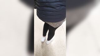 Step Son Pulled off Step Cougar Pants inside Supermarket Fucking her Ass