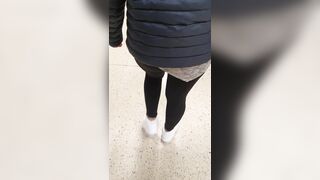 Step Son Pulled off Step Cougar Pants inside Supermarket Fucking her Ass