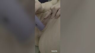 Fucking my Tight Soak Snatch with my Purple Vib wish it was