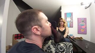 Stern Boss Loves having her Sweaty Nylon Foot Worshipped! 1080p HD PREVIEW