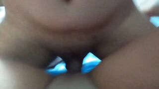 Hubby Cuckold wiping the cum inside his wifey's cunt with