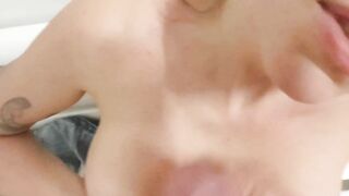 Lesbo got Sperm on the Face for a Bet, Cum Shoot Facial