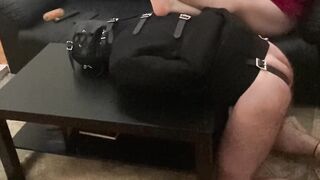 Spanking and Finger Fuck my slave inside Heterosexual Jacket Fetish over a Table