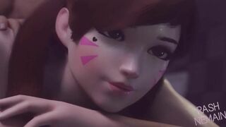 Overwatch - D.Va Doggy Style Squirt Cumshot 3d Cartoon - by RashNemain