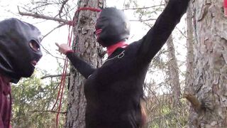 The Throater 2021: Submissive Masked Hoe Tied Public Deeply into Heels and