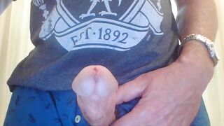 Vulgar fit guy stroking to nice cummed