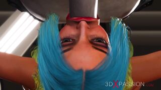 Sex Male Android Bangs Rough a hot Woman with Long Titted into