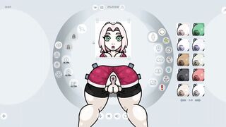 Fapwall [rule34 Cartoon Game] Sakura from Naruto is taking 6 Dick at
