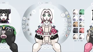 Fapwall [rule34 Cartoon Game] Sakura from Naruto is taking 6 Dick at