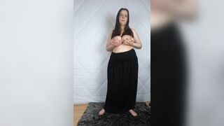 Lena Sexual Dance Topless into Big Skirt