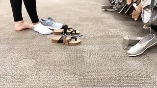 FOLLOWING BEAUTY FOOT INTO OUTSIDE, RETURN TO THE TARGET SHOE DEPARTMENT