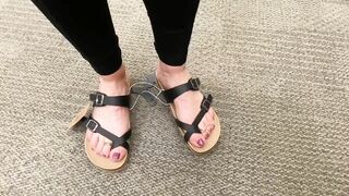 FOLLOWING BEAUTY FOOT INTO OUTSIDE, RETURN TO THE TARGET SHOE DEPARTMENT