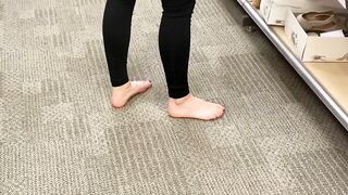 FOLLOWING BEAUTY FOOT INTO OUTSIDE, RETURN TO THE TARGET SHOE DEPARTMENT
