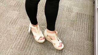 FOLLOWING BEAUTY FOOT INTO OUTSIDE, RETURN TO THE TARGET SHOE DEPARTMENT