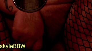 ItsKylieBBW BBW Shower Play into Fishnets