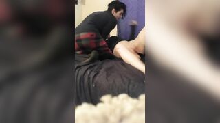 DommyMommyBlu Gets her little Emodoll-bimbo to Lick her Clean