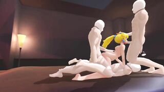 Princess Peach Has Fun With a lot of Goombas