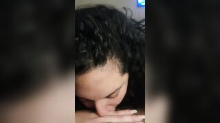 Babe Curly Ex-Wife Giving a Fellatio to her Hubby