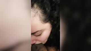 Babe Curly Ex-Wife Giving a Fellatio to her Hubby