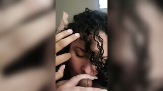 Babe Curly Ex-Wife Giving a Fellatio to her Hubby